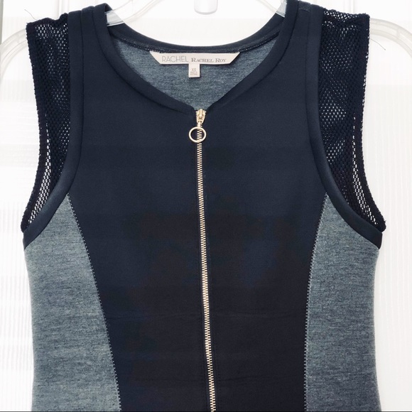 Rachel Rachel Roy Black & Grey Zipper Front Dress - Picture 3 of 10